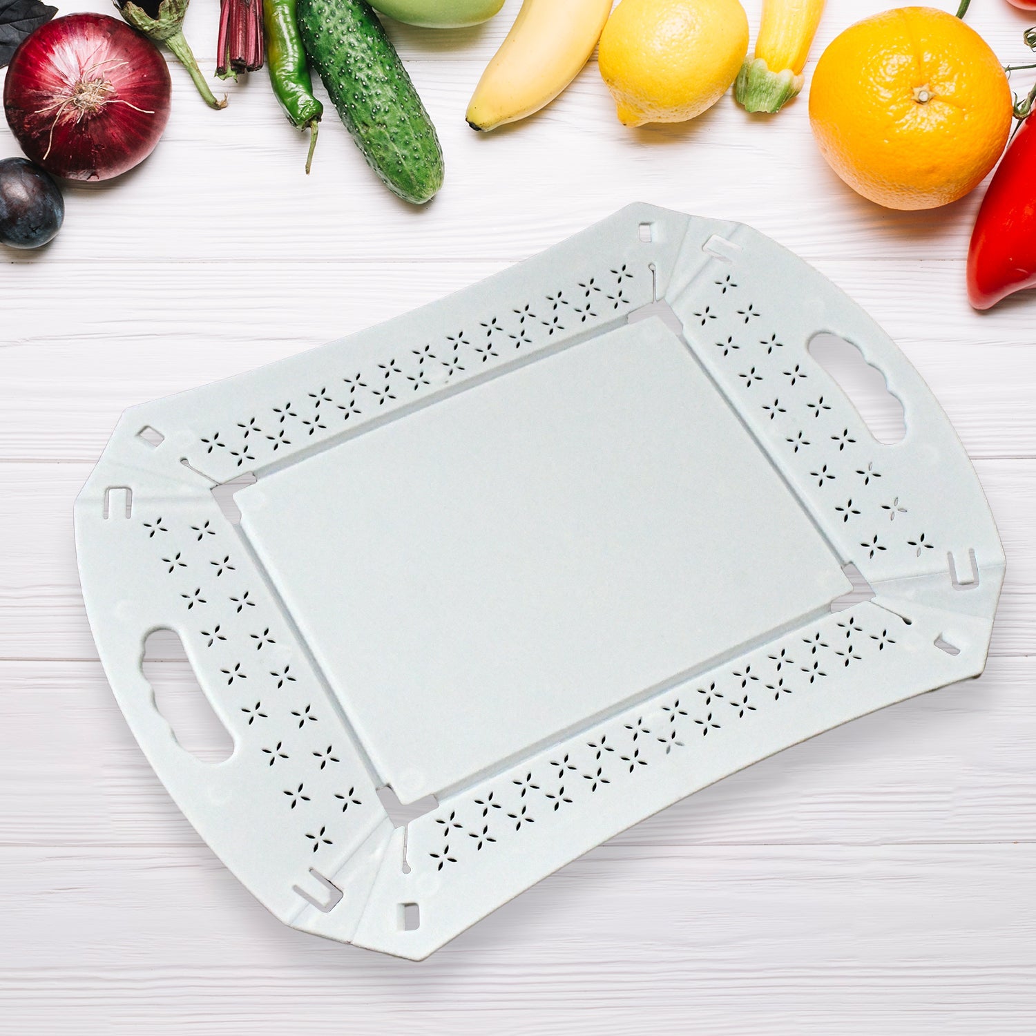 10018 Foldable Serving Tray Plastic Serving Tray With Handle Serving Tray For Food, Kitchen, Outdoors, Restaurants (1 Pc) 10018 Foldable Serving Tray Plastic Serving Tray With Handle Serving Tray For Food, Kitchen, Outdoors, Restaurants (1 Pc)